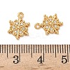 Christmas Brass Micro Pave Clear Cubic Zirconia Charms KK-B160-41G-02-3