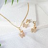 Butterfly Alloy Rhinestone Pendant Necklaces & Stud Earrings Sets for Women FS-WGF94CB-01-1