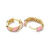 Brass Micro Pave Cubic Zirconia Hoop Earring EJEW-C088-33G-3