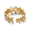 Brass Micro Pave Clear Cubic Zirconia Open Cuff Rings for Women LS-RJEW-G296-02G-3