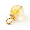 Frosted Spray Painted Foil Glass Beads PALLOY-JF00808-5