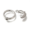 Brass Micro Pave Clear Cubic Zirconia Fold Over Clasps KK-H480-28P-2