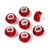 Transparent Resin Rondelle European Beads RESI-N044-01G-1