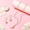 Natural Pearl Pendant Necklace & Dangle Earrings SJEW-JS01276-5