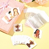 100Pcs 5 Styles Square Girl Print Paper Earring Display Cards CDIS-FS0001-25-8