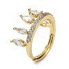 Cubic Zirconia Crown Adjustable Rings RJEW-Q777-10G-03-1