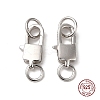 Anti-Tarnish Rhodium Plated 925 Sterling Silver Lobster Claw Clasps with Jump Rings STER-D006-24P-1