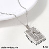 304 Stainless Steel Rectangle with Sun Pendant Necklaces for Women WGF8365-01-1