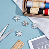 4Pcs 1-Hole Brass Pave Clear Cubic Zirconia Buttons BUTT-MA0001-15B-P-4