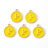 Golden Plated Alloy Enamel Charms ENAM-S118-09P-1