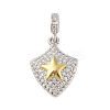 Rack Plating Brass Micro Pave Clear Cubic Zirconia Pendants KK-S380-37A-P-1