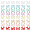 48Pcs 8 Colors Butterfly Shape Cloth Embroidery Applqiues PATC-FG0002-16-1