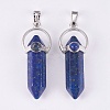 Natural Lapis Lazuli Double Terminated Pointed Pendants G-P373-B02-1