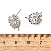 Brass Cubic Zirconia Stud Earrings Findings KK-R217-16P-3