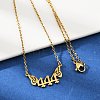201 Stainless Steel Number 444 with Butterfly Wings Pendant Necklaces NJEW-P332-01B-G-3