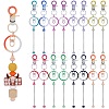 16Pcs 9 Styles Gradient Color Alloy Beadable Bar Keychain for DIY Crafts Jewelry Making KEYC-SZ0001-19-1