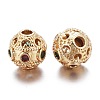 Brass Micro Pave Cubic Zirconia Beads KK-K244-14G-2