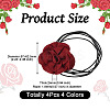 4Pcs 4 Colors Cloth Flower Collar Choker Necklace for Women Bride Wedding Party AJEW-TA0001-26-3