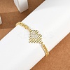Brass Micro Pave Cubic Zirconia Link Bracelets BJEW-M050-06G-03-3