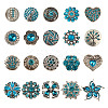 20Pcs Alloy Rhinestone Snap Button BUTT-GO0001-03B-1