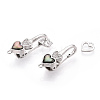 Brass Micro Pave Clear Cubic Zirconia Fold Over Clasps KK-H480-50P-02-3