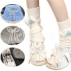 6Pcs 3 Colors Bowknot Glass Beads Shoes Charms HJEW-GO00082-5