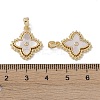Brass & Shell & Clear Cubic Zirconia Pendants KK-G497-12G-3