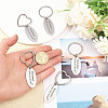 6Pcs 2 Styles Mother's Day Oval with Word Remember I Love You Mom Stainless Steel Keychain AJEW-GO0001-57-3