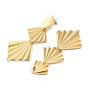 Alloy Rhombus Stud Earrings for Women EJEW-U028-02G-2