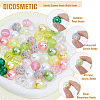 46Pcs 25 Colors Acrylic with ABS Plastic Imitation Pearl with Resin  Round Beads OACR-DC0001-25-6