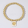 Personality Brass Round Bead Beaded Stretch Bracelets ST0339-3-1