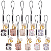 Cat & Flower Alloy Enamel Pendant Decoraions HJEW-AB00717-1