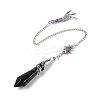Natural Amethyst Cone Dowsing Pendulum Big Pointed Pendants AJEW-Z041-01J-AS-3