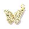 Rack Plating Brass Micro Pave Clear Cubic Zirconia Pendants KK-Z039-20G-1