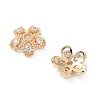 Brass with Clear Cubic Zirconia Bead Caps KK-A183-83G-1