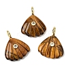 Natural Tiger Eye Carved Pendants G-C282-05D-1