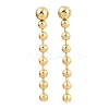 304 Stainless Steel Round Tassel Stud Earrings EJEW-D330-02G-2