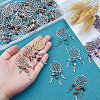 30Pcs 5 Colors Dyed Natural Magnesite & Amethyst & Green Aventurine & Red Jasper & Rose Quartz Big Pendants PALLOY-DC00027-3