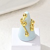 Round Ball Branching 304 Stainless Steel Open Cuff Rings for Women RJEW-Q007-02G-2