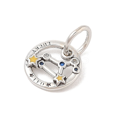 Luminous 925 Sterling Silver Rhinestone Constellation Charms STER-H114-01AS-08-1