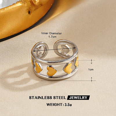 304 Stainless Steel Cuff Open Rings for Women FS-WG0ACBE-05-1