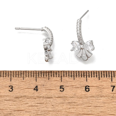 Brass with Cubic Zirconia Stud Earring Finding LS-KK-Q048-24P-1