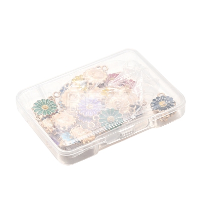40Pcs 10 Colors Zinc Alloy Enamel Sunflower Connector Charms ENAM-FS0002-43-1