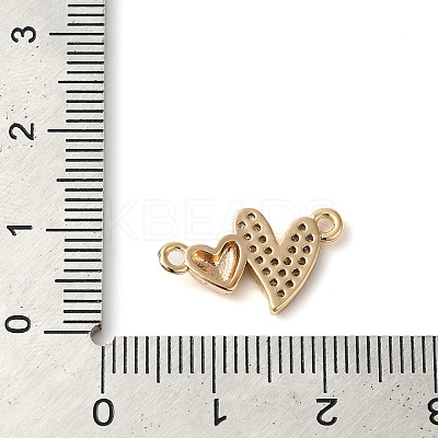 Brass Micro Pave Clear Cubic Zirconia Connector Charms KK-G503-33G-1