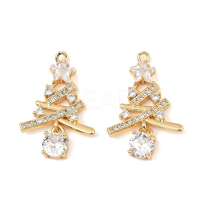 Brass Micro Pave Cubic Zirconia Pendants KK-C155-18G-01-1