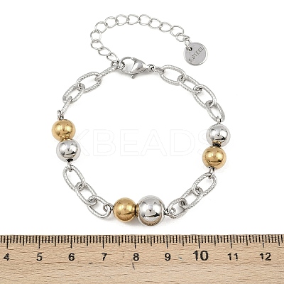 304 Stainless Steel Beads Link Bracelets LS-BJEW-K291-03GP-1