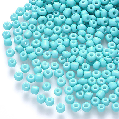 6/0 Baking Paint Glass Round Seed Beads SEED-S036-01C-13-1