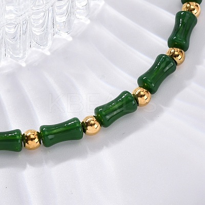 304 Stainless Steel Beaded Bracelets for Women BJEW-M056-06G-1