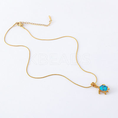 3Pcs Stainless Steel Small Sea Turtle Pendant Beach Vacation Necklaces for Women MI4557-1