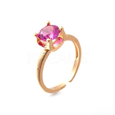 Lab-Grown Red Corundum/Ruby Finger Rings RJEW-R015-03G-1